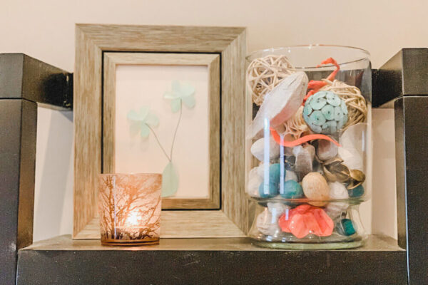 vase with flotsam and jetsom inside